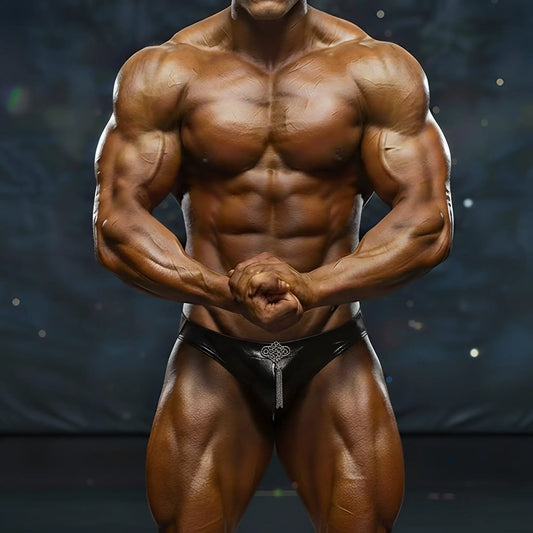 Black leather briefs with silver keyhole design front by metromalewear metromusclewear competition suit black 4974-20