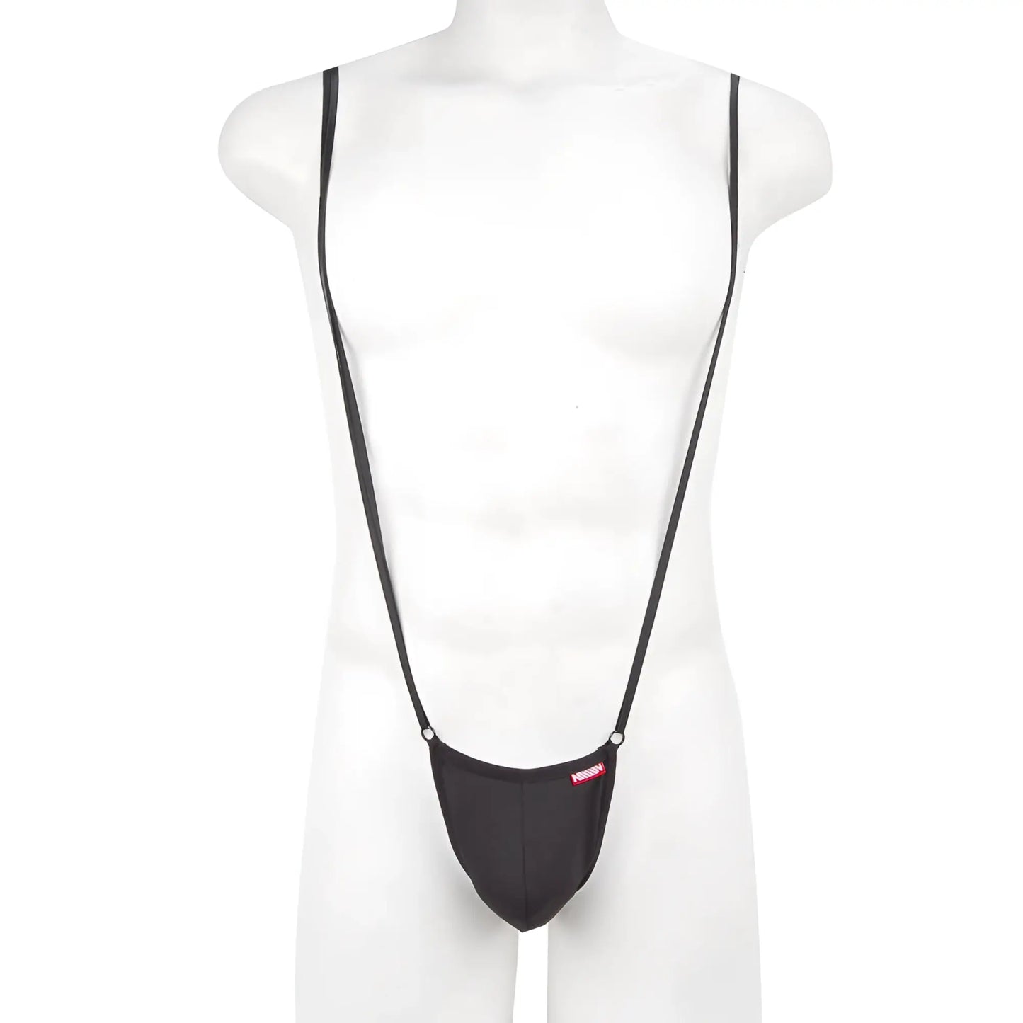 MetroMaleWear Miami bodysuit black 0008-20 featuring black fabric suspenders with a narrow strap design