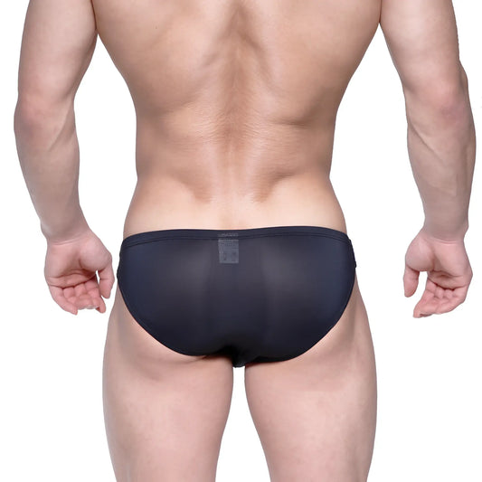 Black mesh briefs metro male wear puente bikini with sleek form-fitting design in black mesh material
