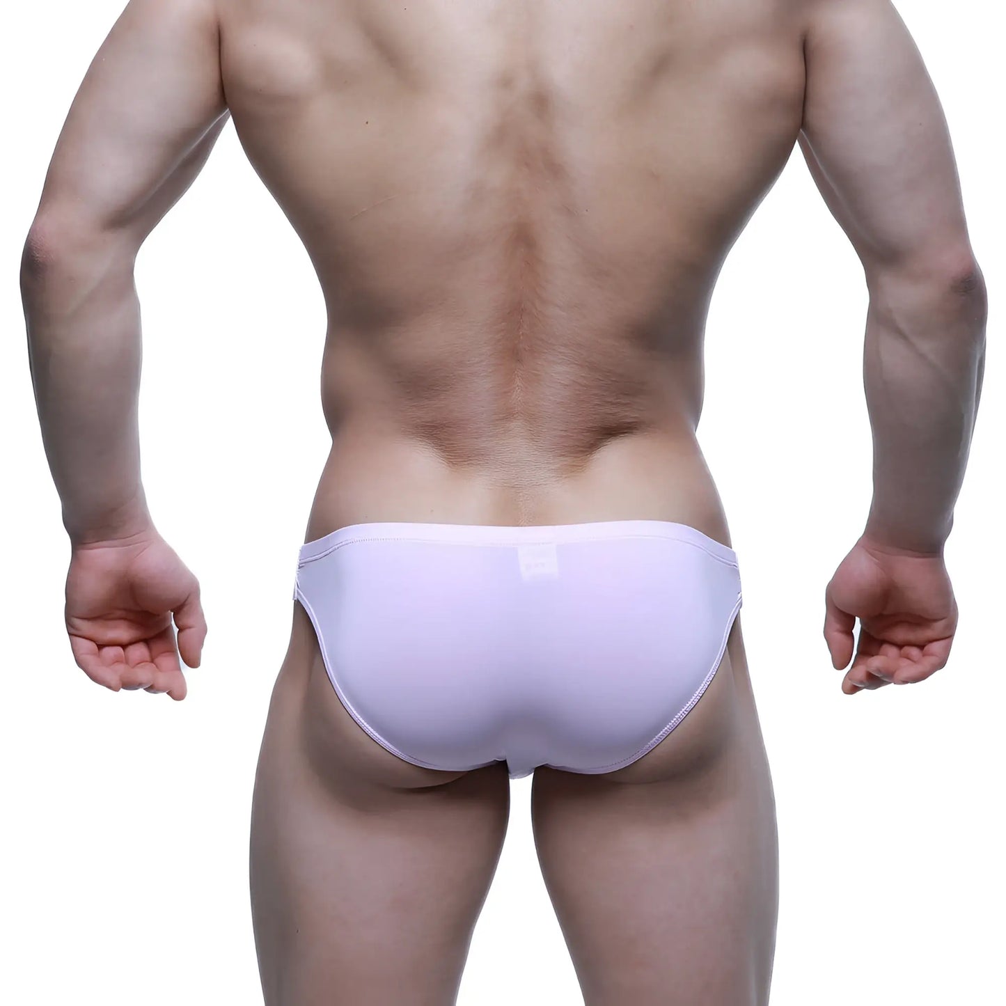 A sleek light purple metro malewear puente bikini brief with a smooth form fitting design for comfortable wear