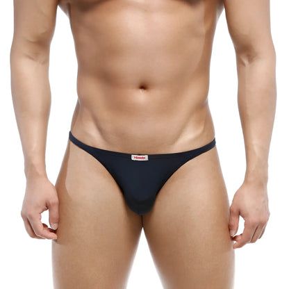 MetroMaleWear romantic bikini navy men’s thong with small red and white brand tag at the front