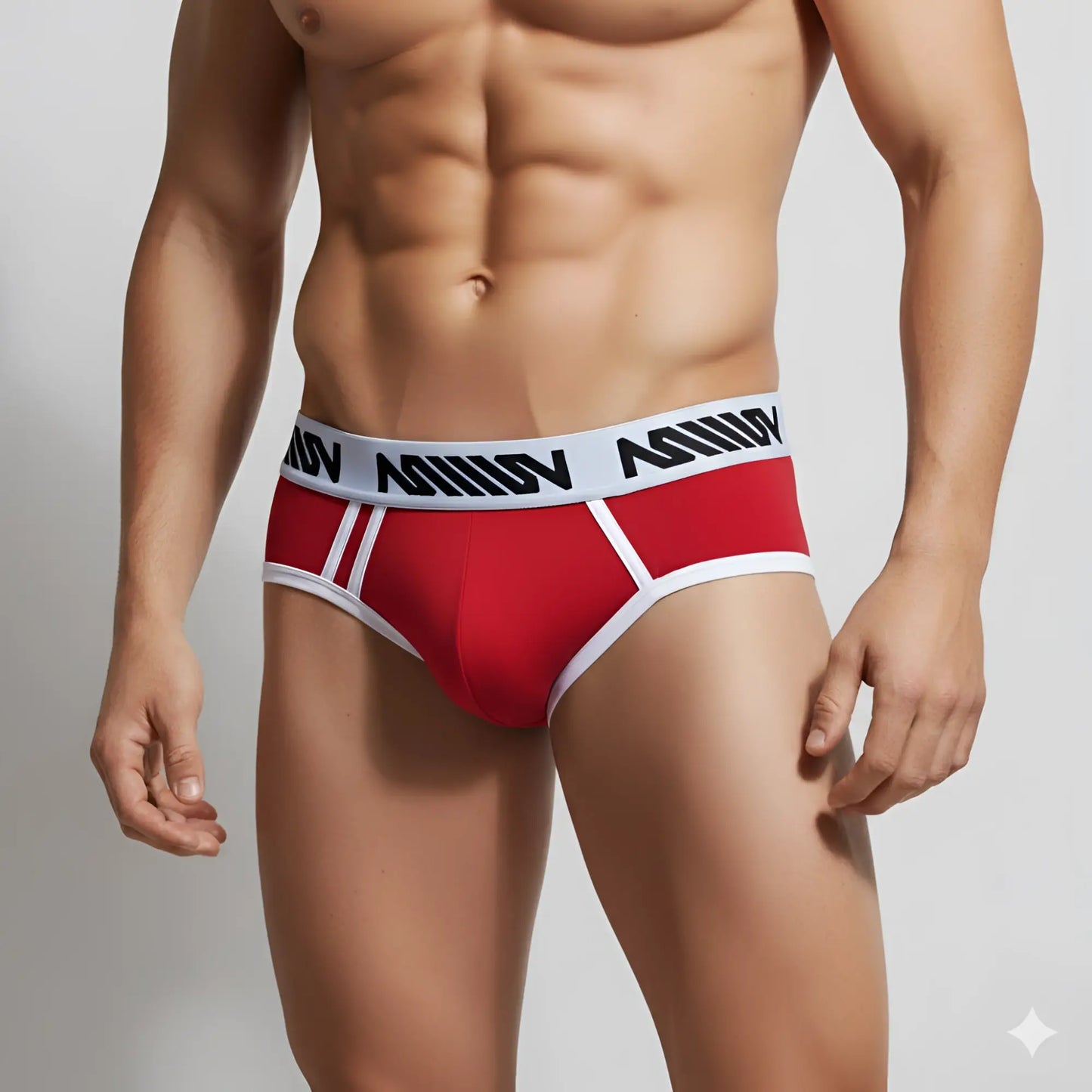 Metro malewear sistonia hip brief red men’s red briefs with white trim and black logo waistband for everyday comfort