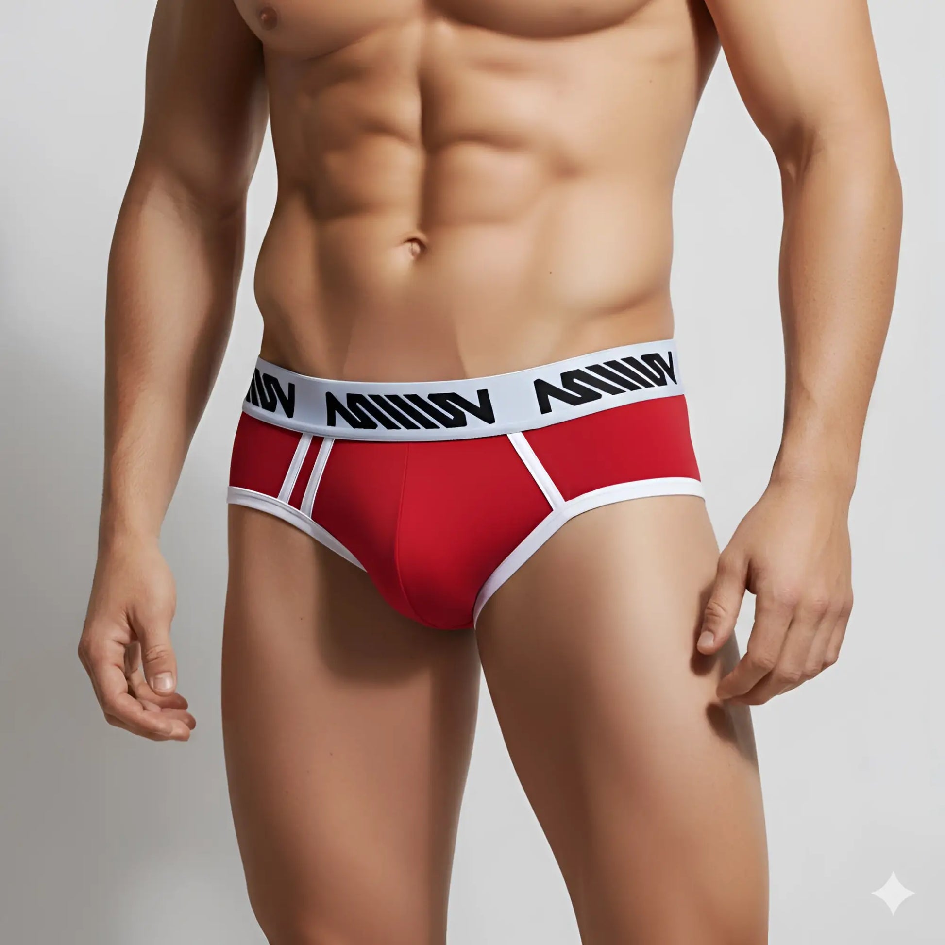 Metro malewear sistonia hip brief red men’s red briefs with white trim and black logo waistband for everyday comfort