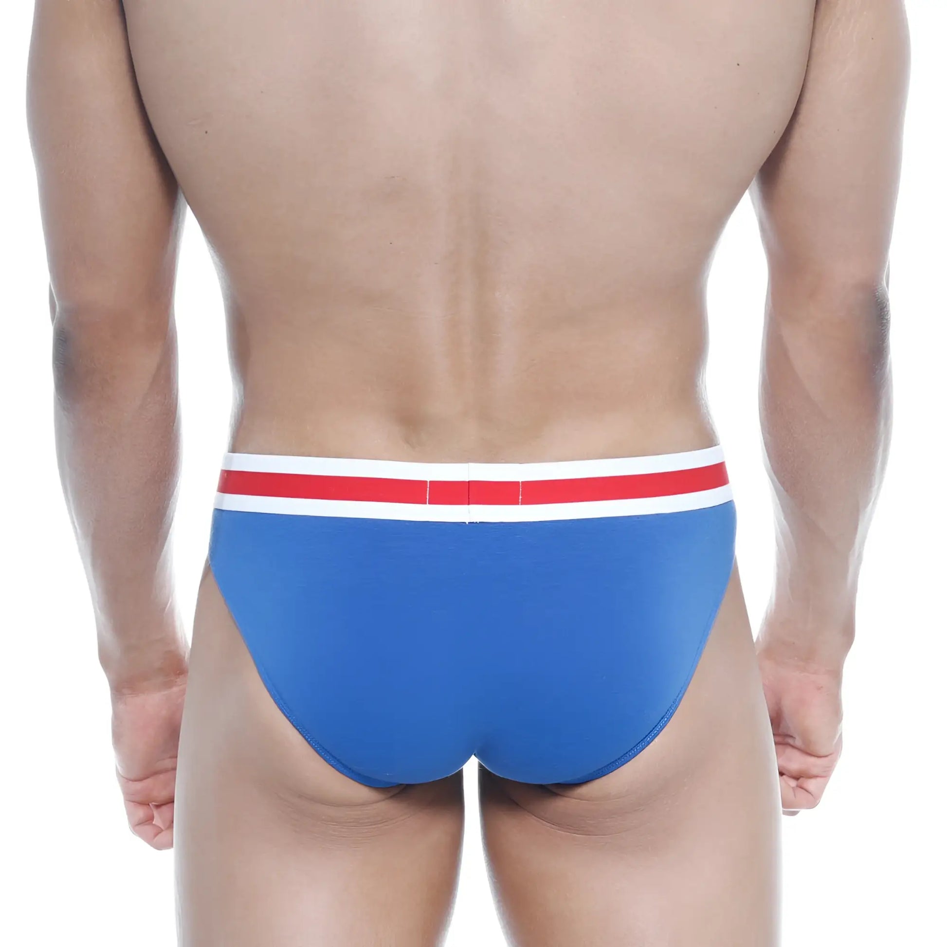 MetroMaleWear Spartacus brief royal 3804-18 blue briefs with red and white striped waistband for comfortable wear