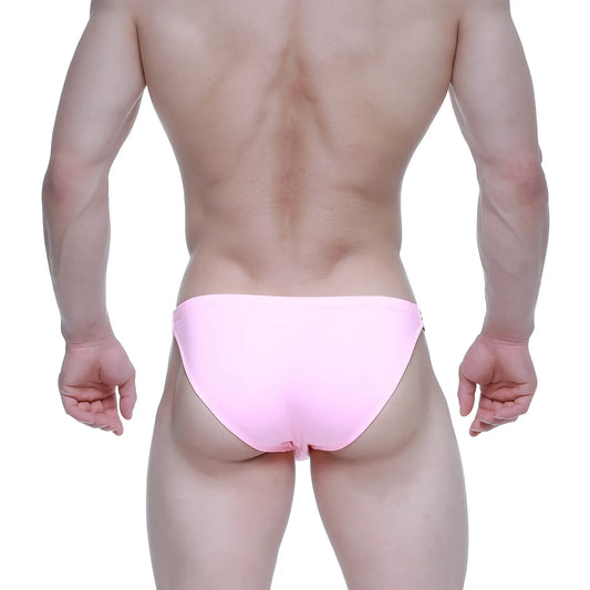 A sleek solid pink metro male wear sup bikini baby pink 3604-02 with smooth form-fitting design