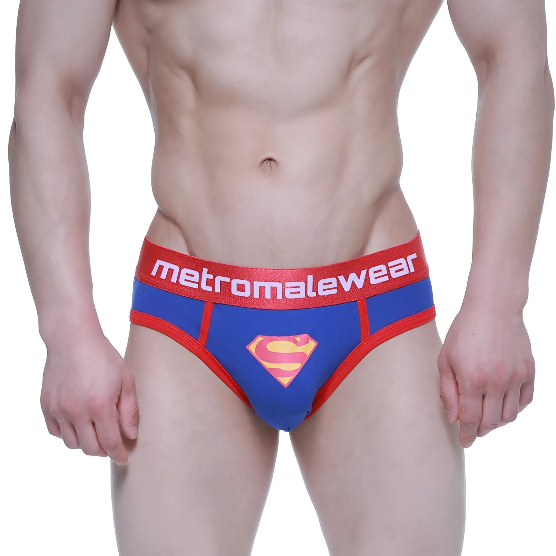MetroMaleWear Superman brief 6125-18 in blue and red with yellow s logo on front for men