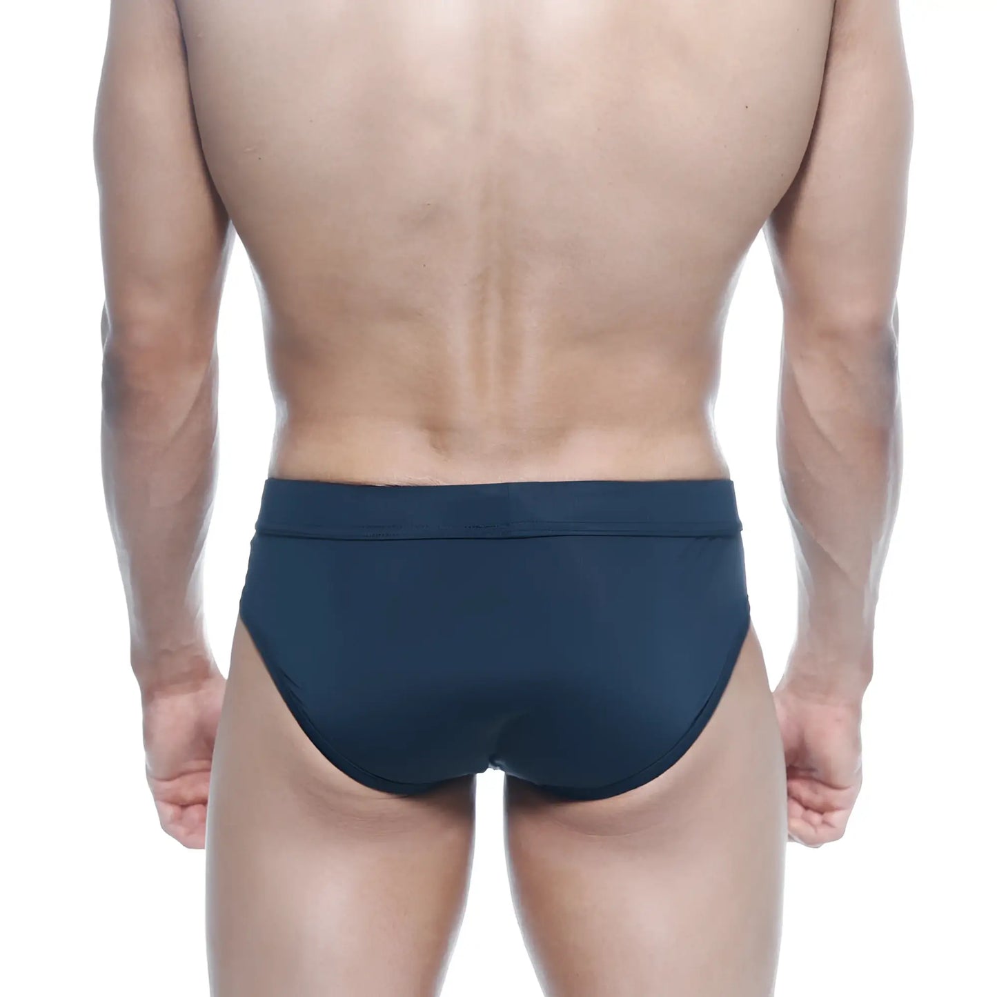 Dark navy blue metroMalewear swim brief negro 4953-20 with smooth form-fitting fabric and wide elastic waistband
