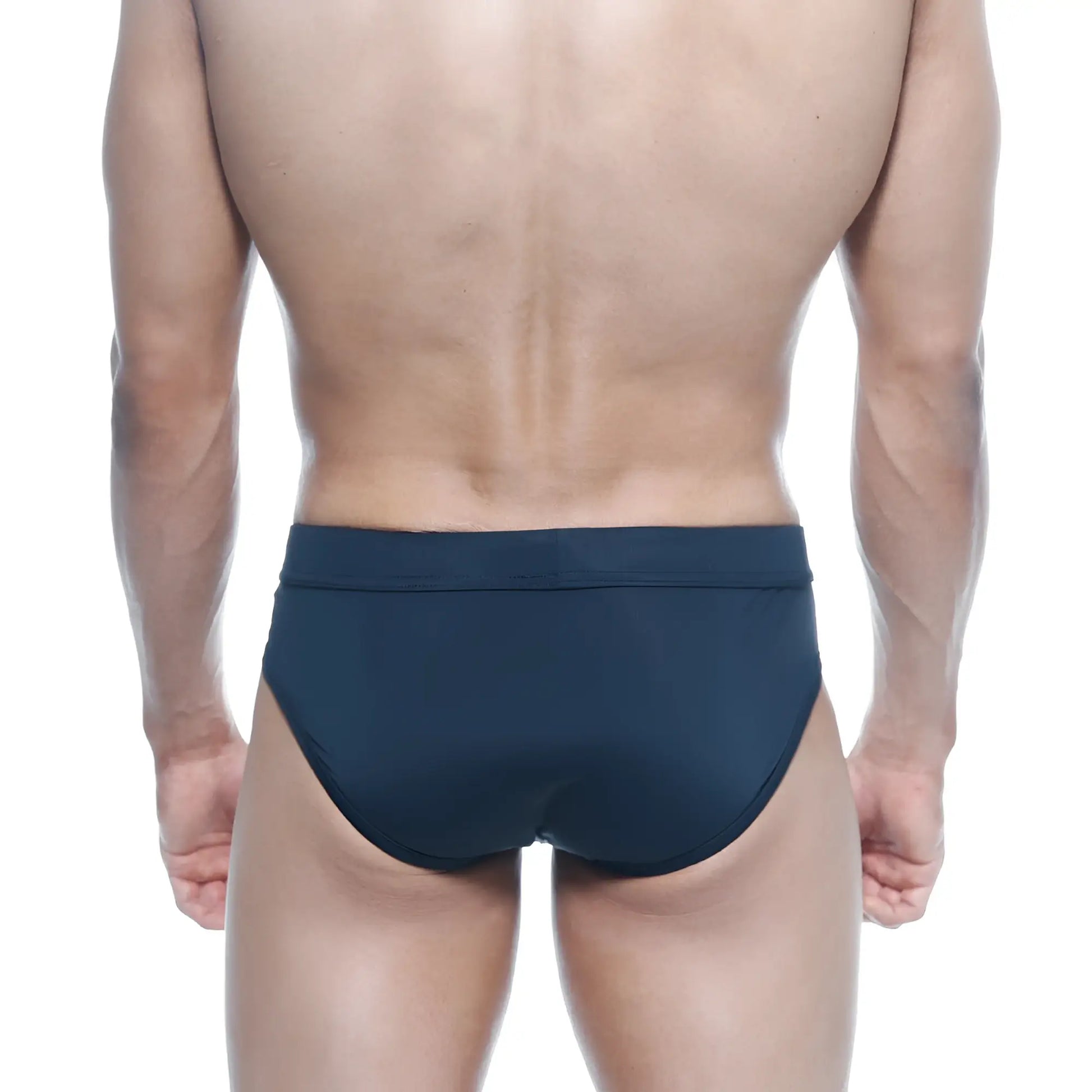 Dark navy blue metroMalewear swim brief negro 4953-20 with smooth form-fitting fabric and wide elastic waistband