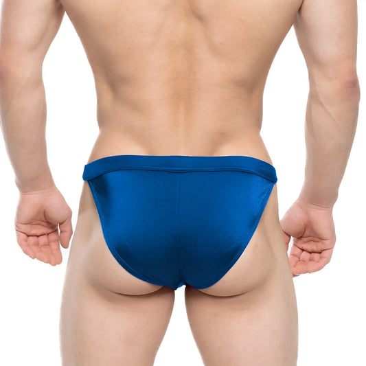 Blue satin briefs metroMaleWear torres swim bikini navy 4993-28 showcasing swimwear for men