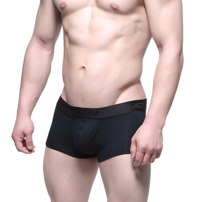 Black men’s briefs metro male wear uphole short boxer with subtle textured waistband and mev logo in black