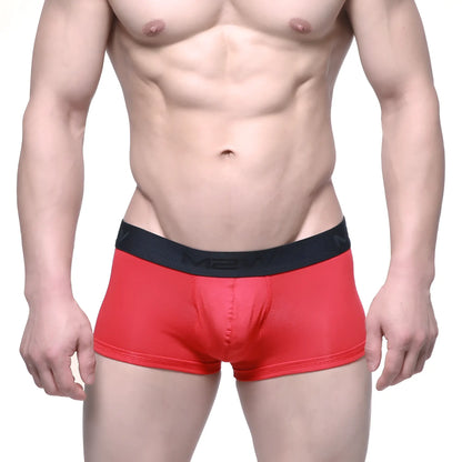 Red mens briefs with a black elastic waistband featuring the mexx logo metroMaleWear Uphole short boxer red 3030-12