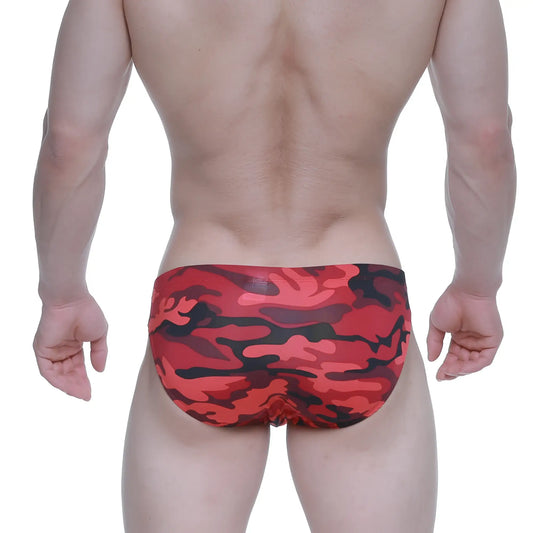 Metro malewear urban camo bikini 5103-m90 red and black camouflage swim trunks designed for comfortable beachwear