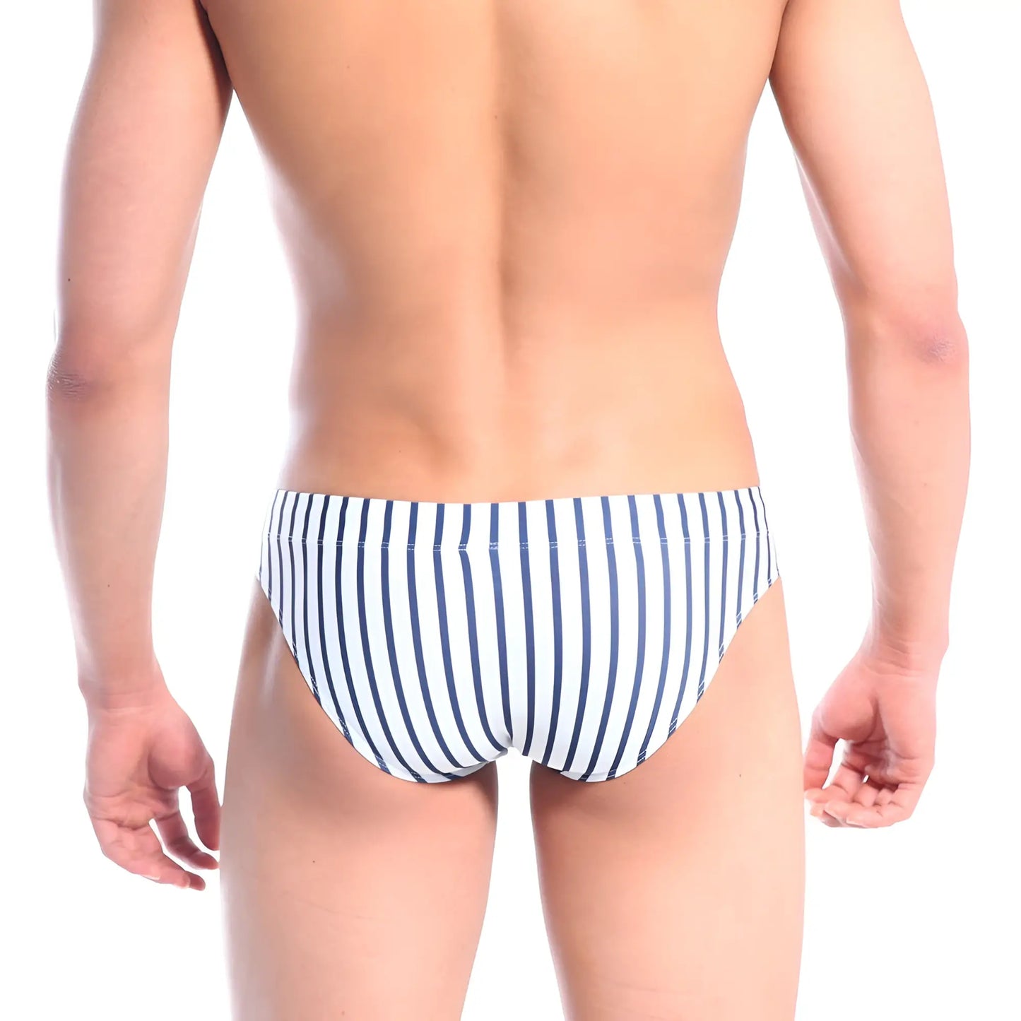 Metro malewear urban swim brief marin blue men’s blue and white striped swim trunks for swimming and beachwear