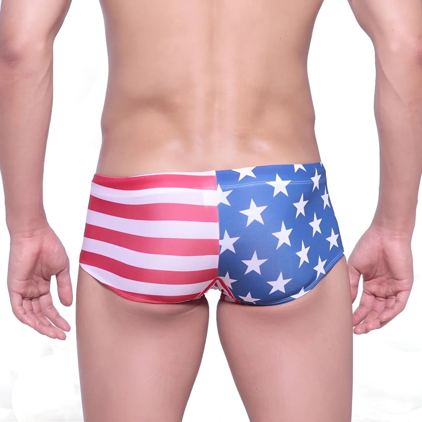 MetroMaleWear USA swim trunk 4938-90 featuring American flag-themed red white and blue swimwear for men
