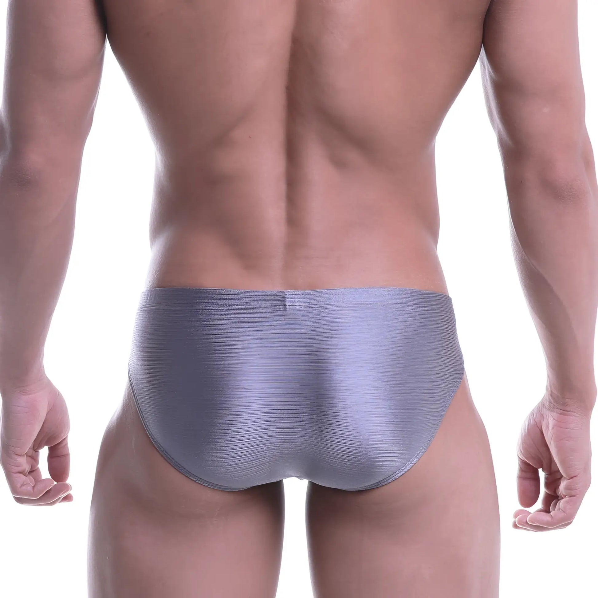 Silver textured briefs metal gray metro male wear vasco hip brief made from comfortable fabric