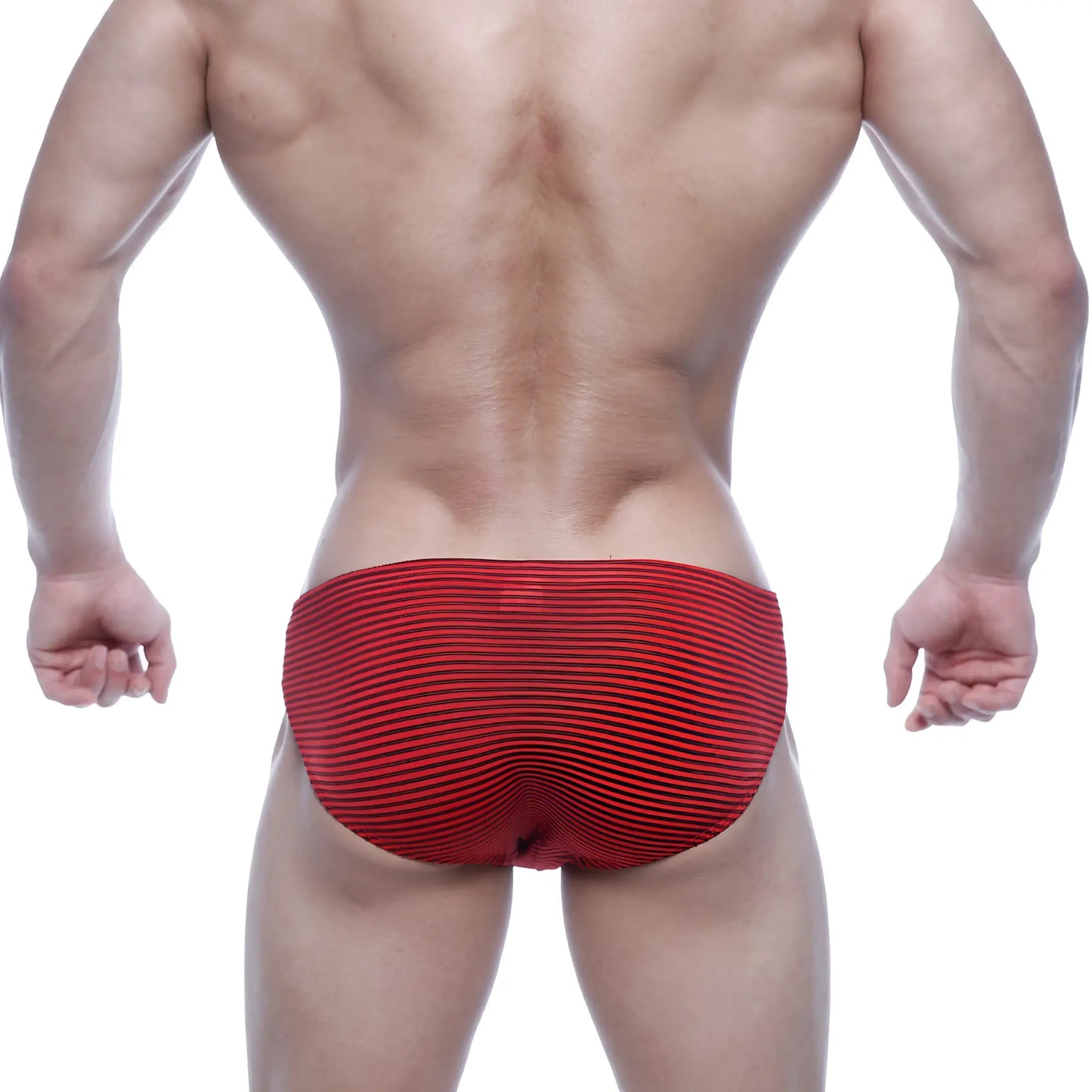Red striped metro male wear vasco hip brief with textured ribbed fabric for comfortable everyday wear
