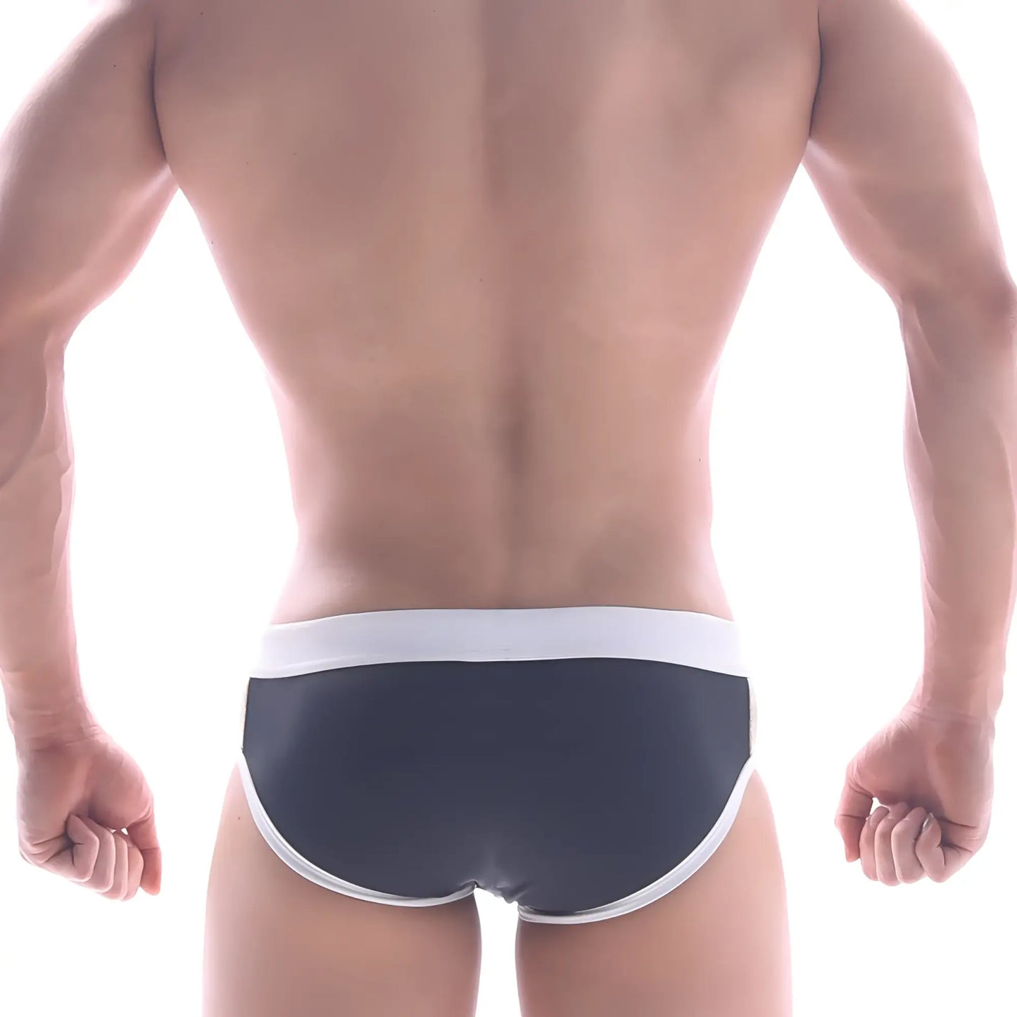 MetroMaleWear Ventana swim brief 4924-20 black briefs with white trim designed for comfortable swimwear use