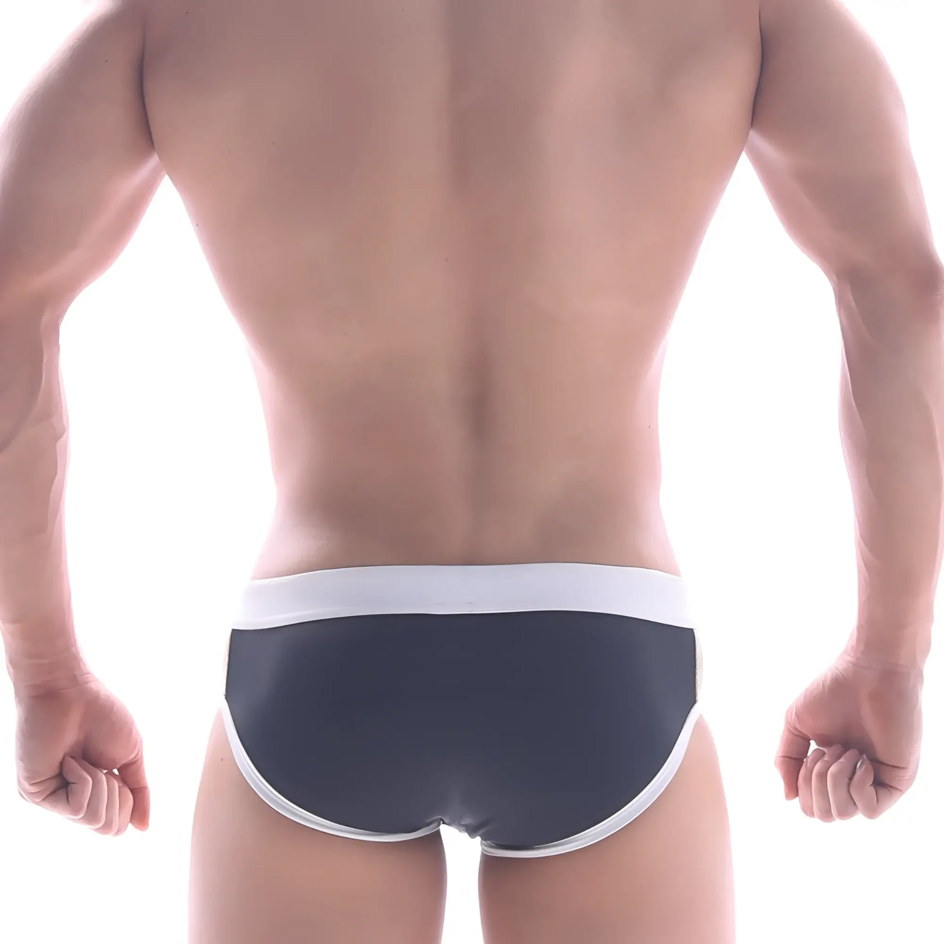 MetroMaleWear Ventana swim brief 4924-20 black briefs with white trim designed for comfortable swimwear use
