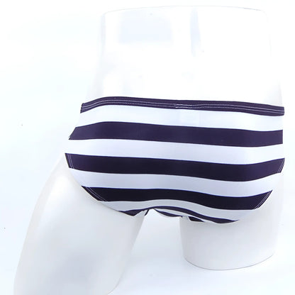 MetroMaleWear ventura brief stripe 2713-40 navy blue and white striped briefs with contrasting stitching