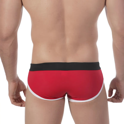 MetroMaleWear Victory swim brief 4916-79 red briefs with black waistband and white trim for swimming and beachwear