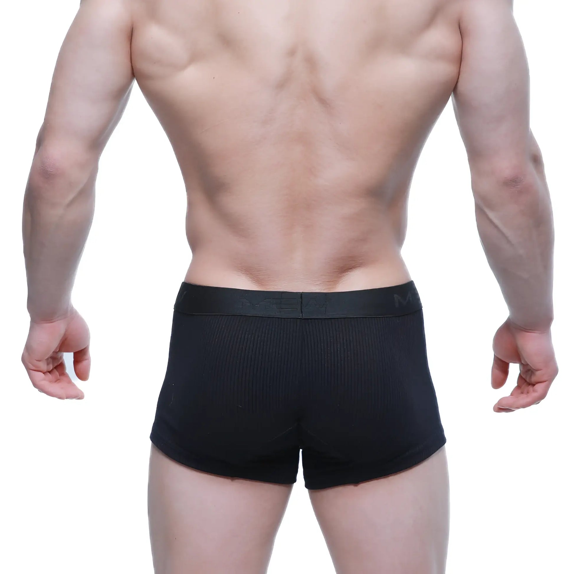Black ribbed men’s boxer briefs with smooth elastic waistband metroMaleWear Voltz Boxer Brief Black 2122-22