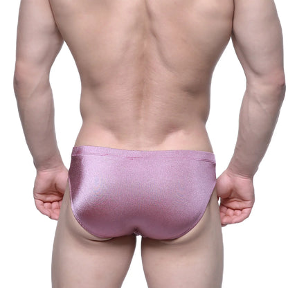 MetroMaleWear Madrid Bikini 5103-M05 shiny metallic pink briefs with a sleek form-fitting design