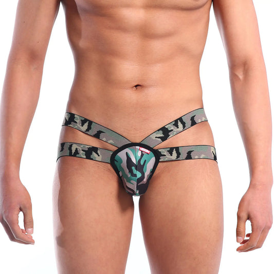 Metro malewear mask jock strap camo 1021-60 camouflage men’s briefs with central pouch and elastic straps