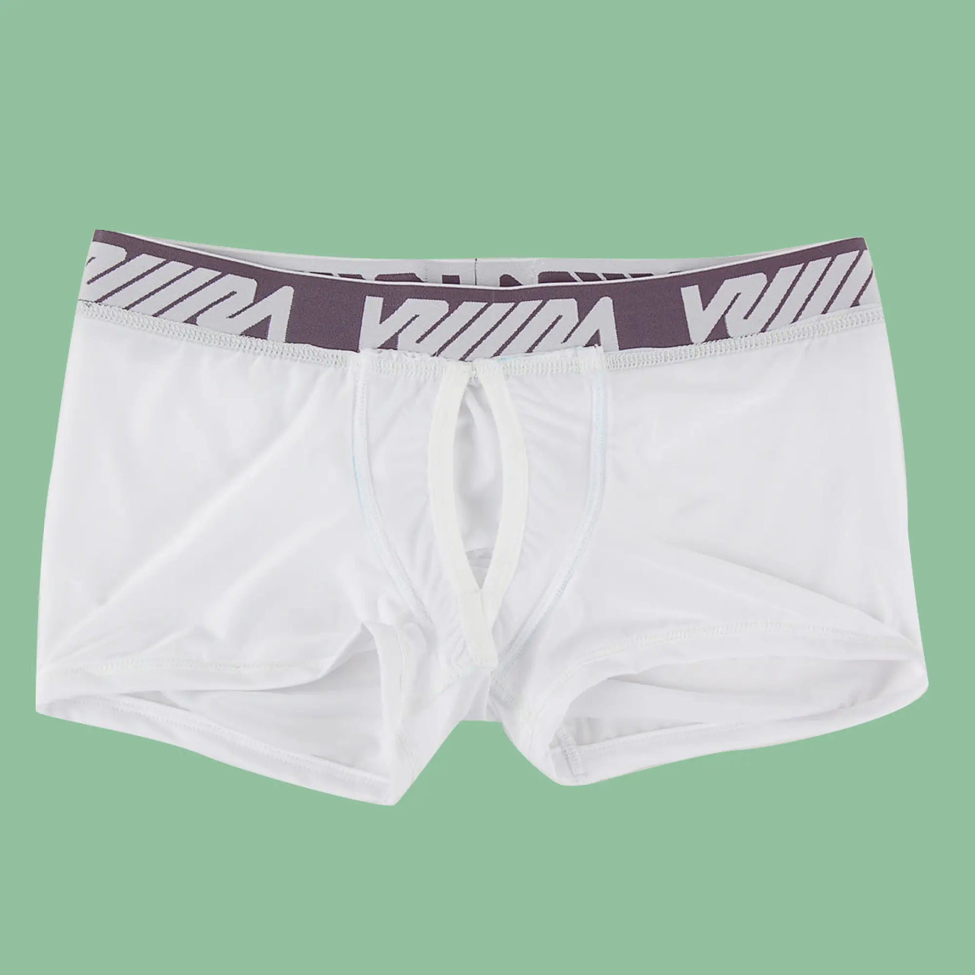 White mens briefs with gray volcom logo waistband metroMalewear max bulge boxer brief white 1513-00