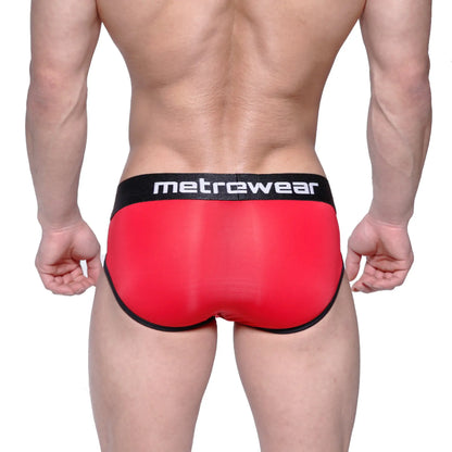 MetroMaleWear max bulge brief red 1503-12 red metrewear briefs with black trim and waistband