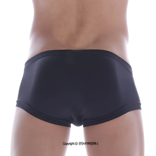 MetroMaleWear microfiber boxster black briefs with a smooth, form-fitting design and elastic waistband