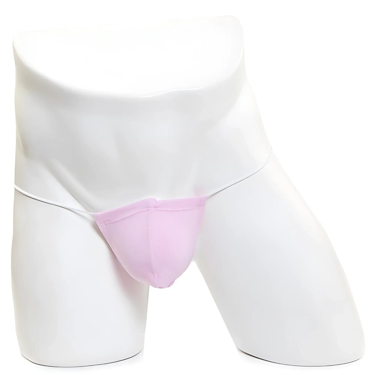 Pink microfiber cotton jockstrap displayed on white mannequin from metromalewear metro male wear collection