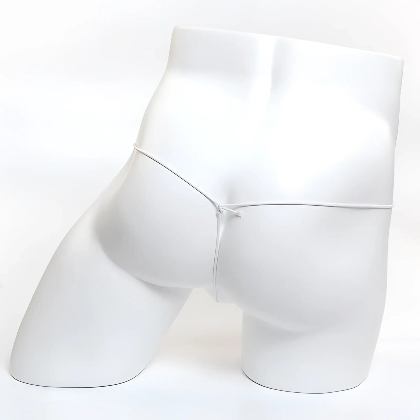 White men’s briefs with a thin silver-toned elastic waistband made of microfiber mesh from metromalewear g red collection