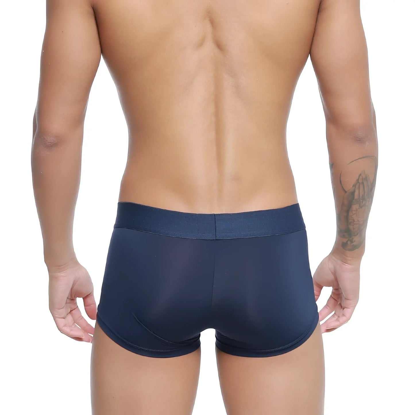 Navy blue stretch cotton briefs with a solid waistband from MetroMaleWear microfiber trunk 2026-29 collection