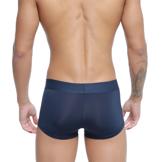 Navy blue stretch cotton briefs with a solid waistband from MetroMaleWear microfiber trunk 2026-29 collection