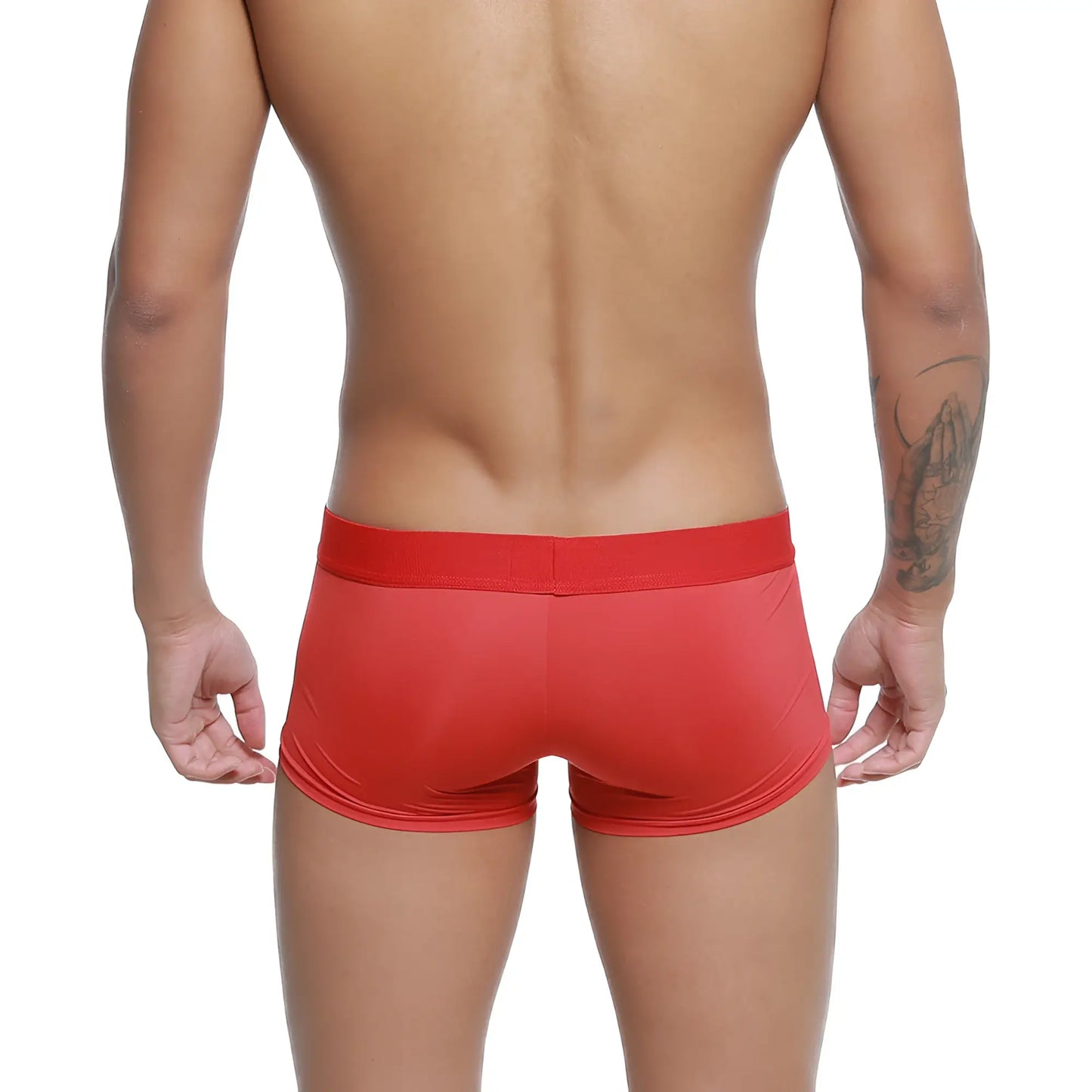 Red athletic briefs metro male wear microfiber trunk 2026-14 with snug fit elastic waistband and form-fitting design