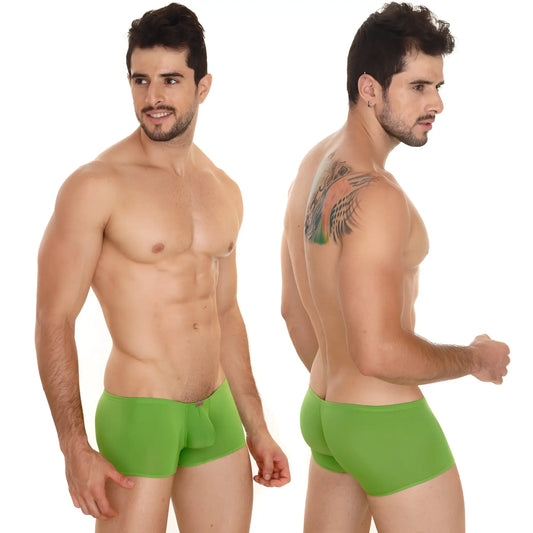 Bright green MetroMaleWear Minimo boxer 2013-17 men’s briefs with smooth stretchy fabric and centered pouch design