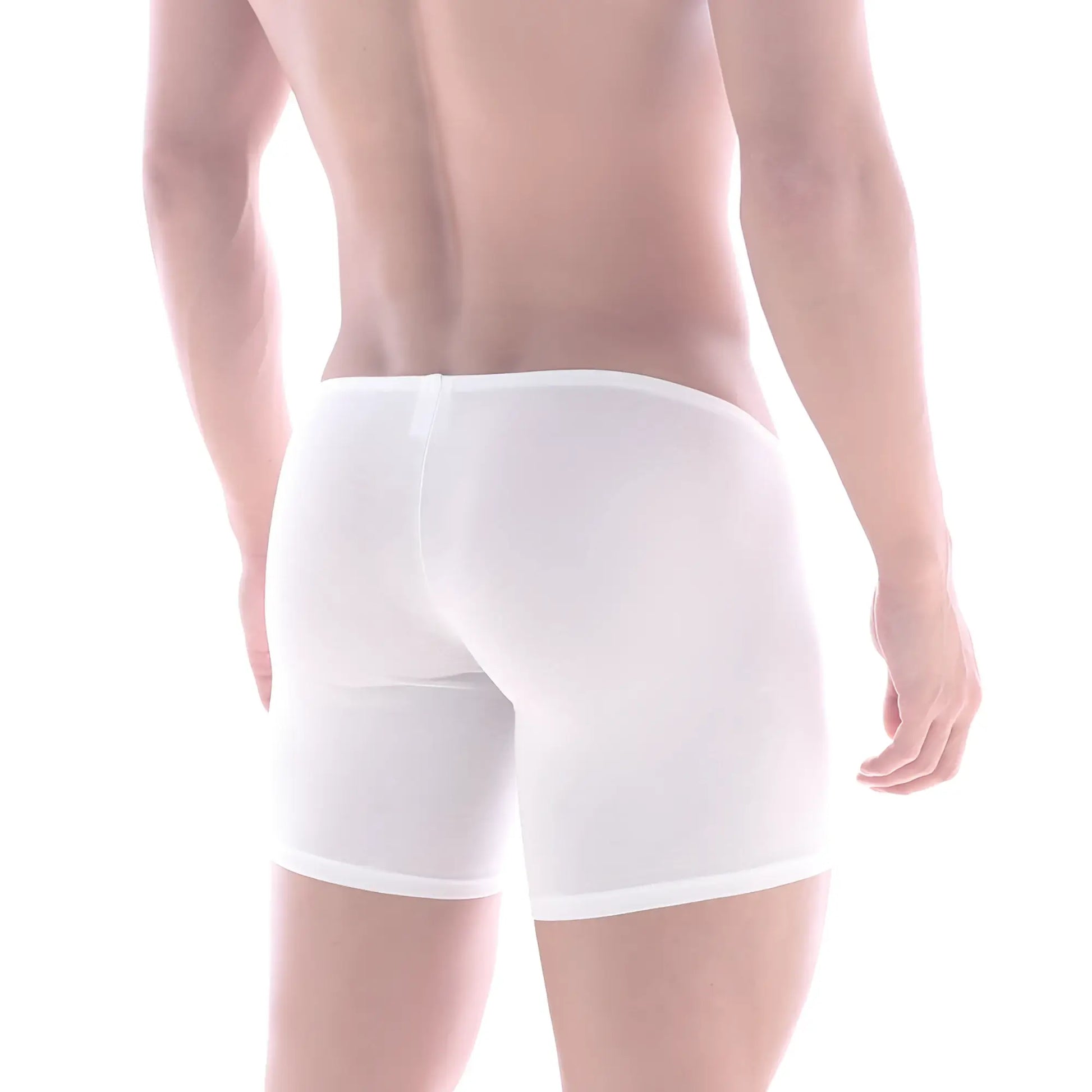 MetroMaleWear Minimo cotton long boxer white 2034-01 white form-fitting seamless boxer briefs for daily comfort