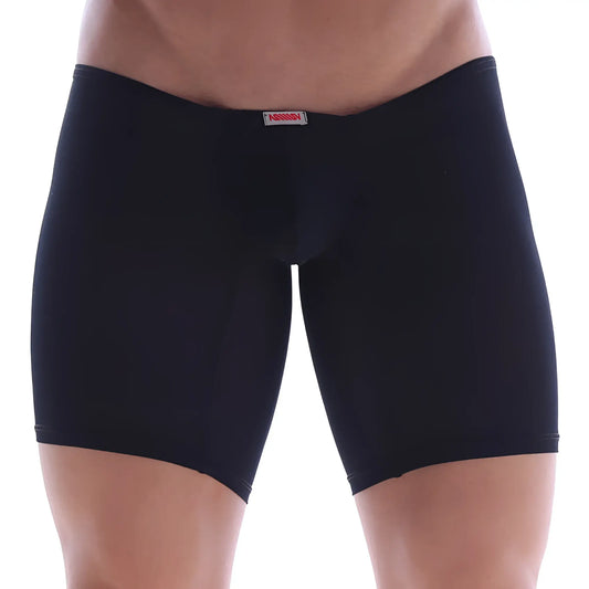 MetroMaleWear Minimo long boxer black 2034-20 form-fitting black boxer briefs with subtle waistband label