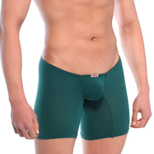 Dark green metroMalewear minimo long boxer briefs with supportive pouch and elastic waistband for comfort