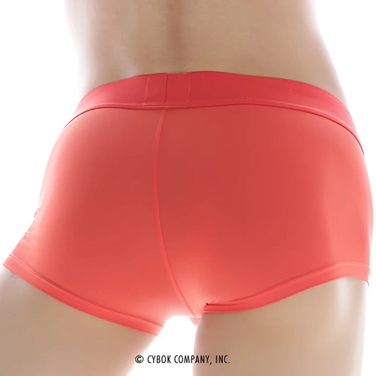 Coral-colored MetroMaleWear Minimo waistband boxer briefs with smooth elastic waistband and form-fitting design