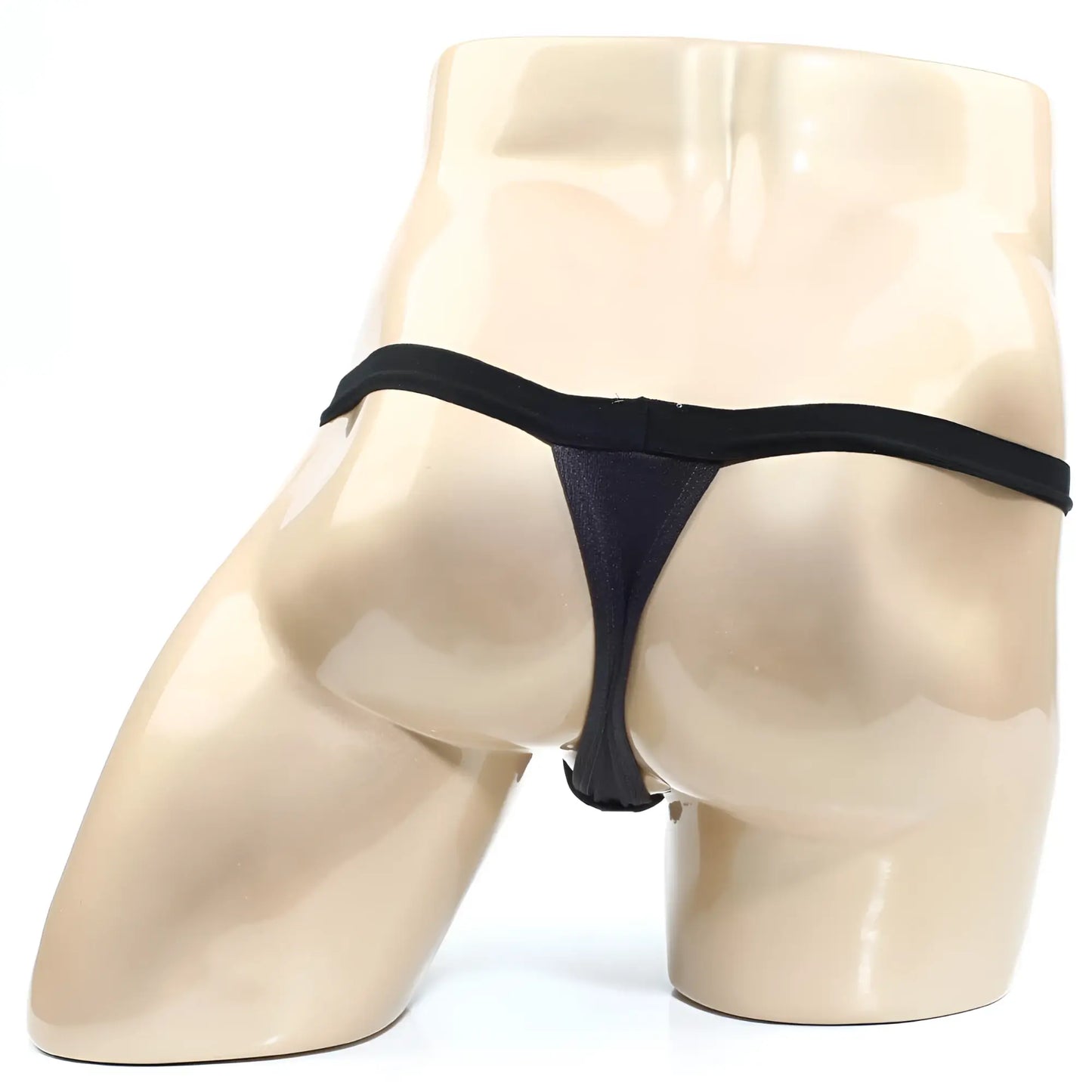 Black thong made of smooth stretchy fabric with sleek minimalist design by MetroMaleWear in charcoal color