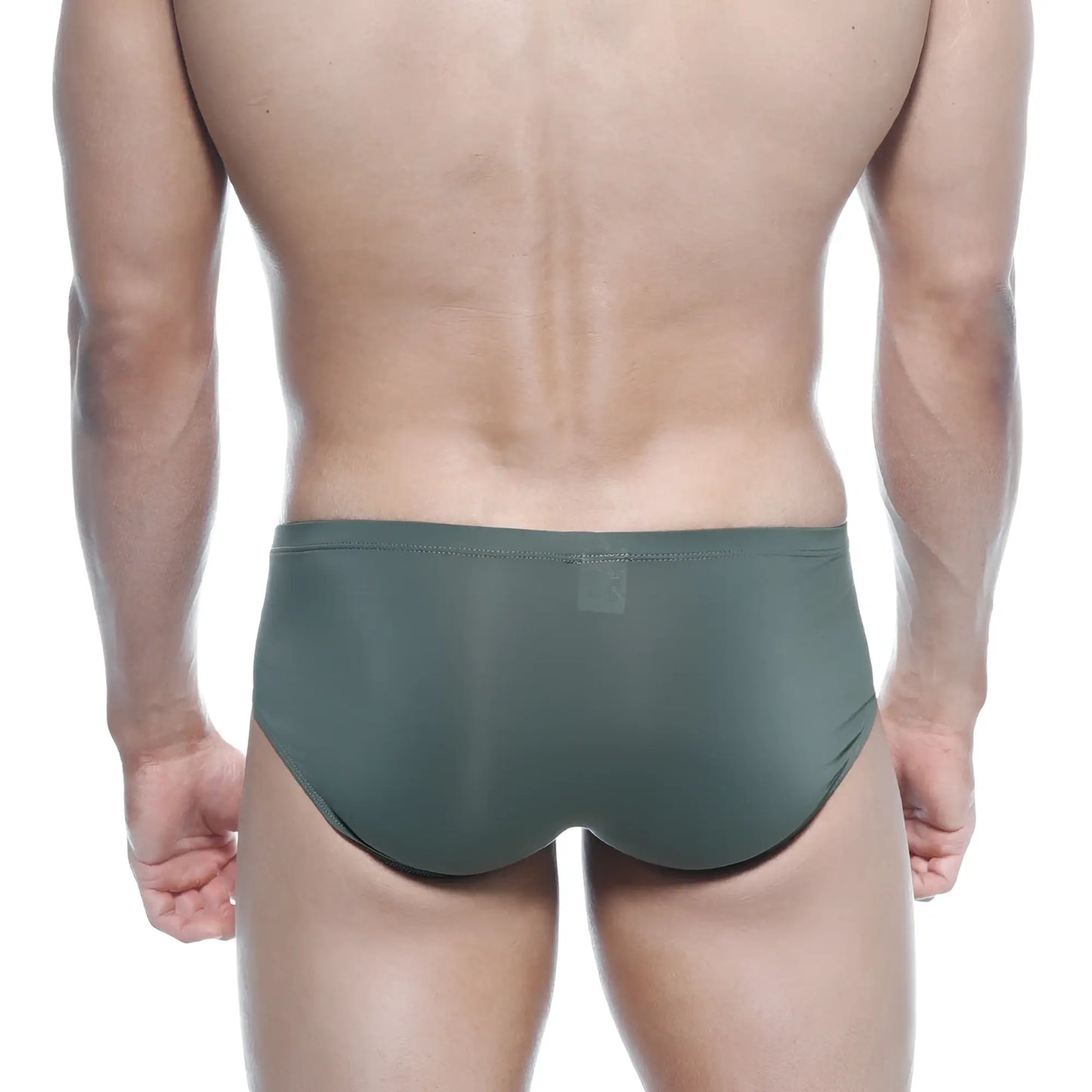 Olive green seamless briefs metro malewear mojito bikini green 1006-26 highlighting comfort and stretch