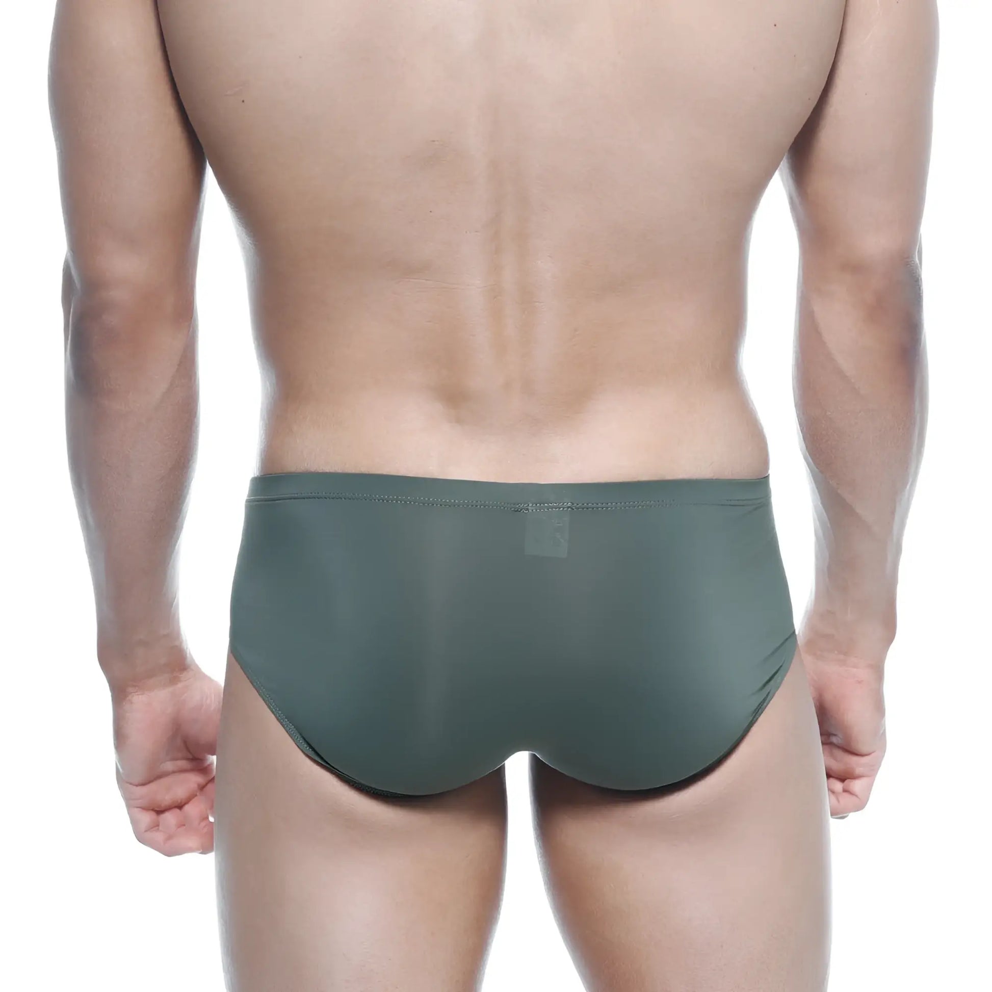 Olive green seamless briefs metro malewear mojito bikini green 1006-26 highlighting comfort and stretch