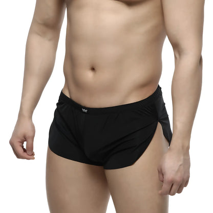 MetroMaleWear Naked Split Boxer 2008-30 black athletic briefs with side slit and elastic waistband for comfort