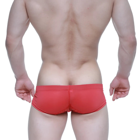 MetroMaleWear nano short boxer red 7113-12 smooth form-fitting red swim trunks for comfortable active wear
