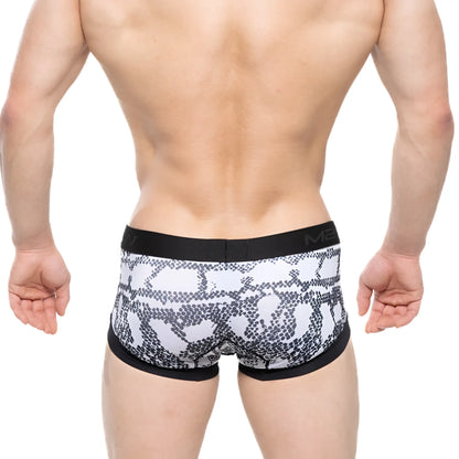 Black and white snake scale patterned metro male wear nano trunk cobra 7016 62 men’s briefs with black m2 waistband
