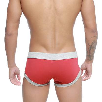 MetroMaleWear Nano trunk terracotta 7016-13 red and gray snug fit athletic briefs for active wear