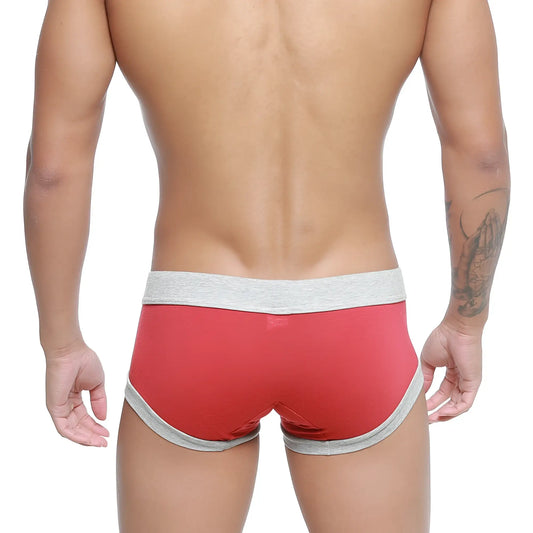 MetroMaleWear Nano trunk terracotta 7016-13 red and gray snug fit athletic briefs for active wear