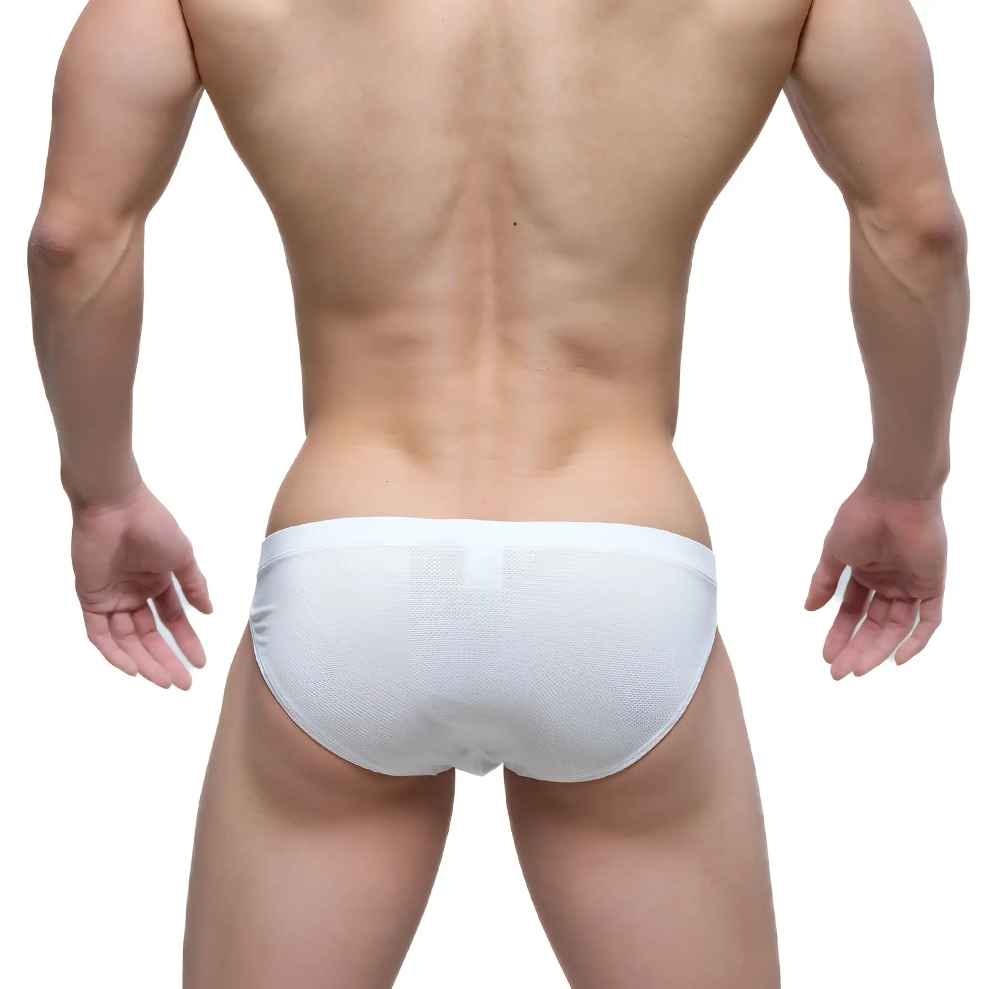 MetroMalewear nieve bikini 5103-M00 white textured briefs with smooth elastic waistband for comfortable fit