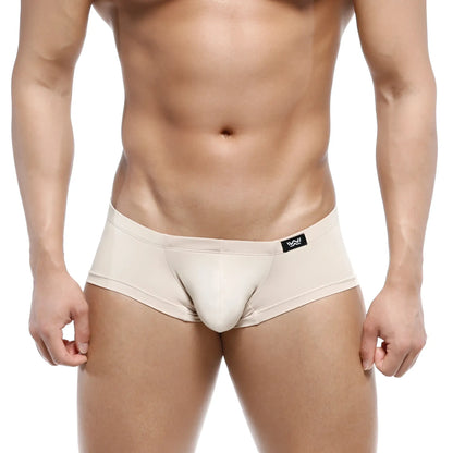 Beige men’s briefs MetroMaleWear Oscar Boxer 2125-04 with smooth form-fitting design and black logo waistband